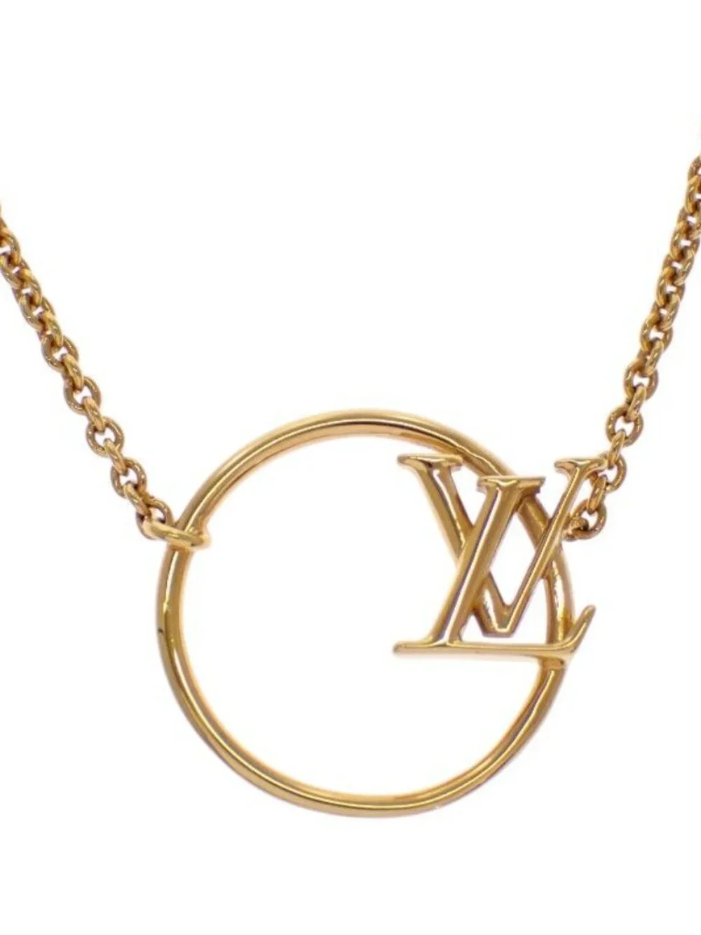 Louis Vuitton LV Eclipse Necklace Collier Metal Gold Logo - Picture 2 of 12
